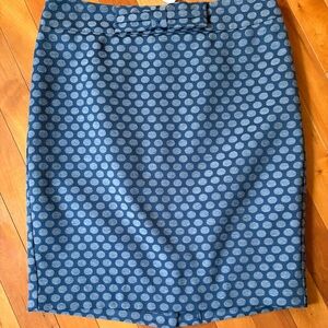 NWT LOFT Blue Polka Dot Pencil Skirt 2